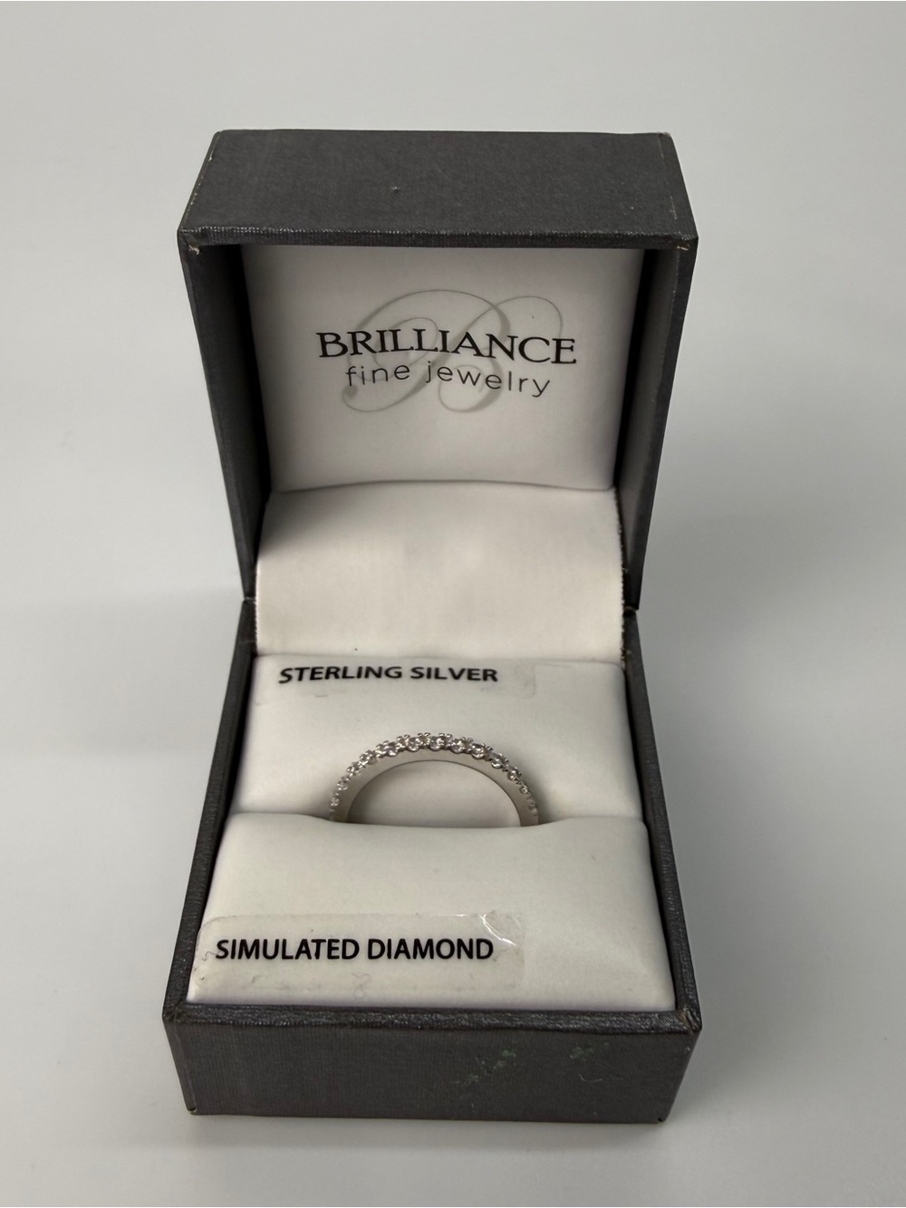 925 Sterling Silver Simulated Diamond Stackable Ring Wedding Band